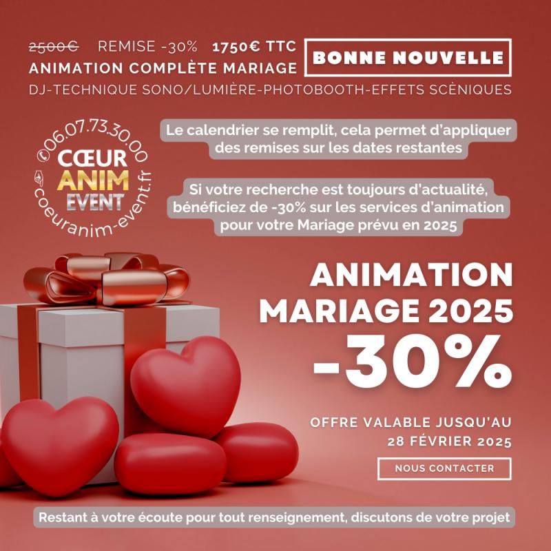 PROMO ANIMATION DJ MARIAGE 2025 FÉVRIER 2025